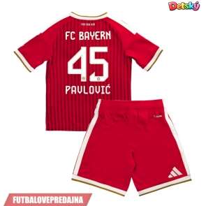 Lacne Dětský Futbalové dres Bayern Munich Aleksandar Pavlovic #45 2026-27 Krátky Rukáv - Domáci (+ trenírky)